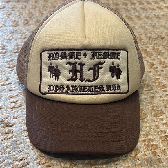 Homme +Femme Brown and Tan Trucker Hat - Picture 1 of 8